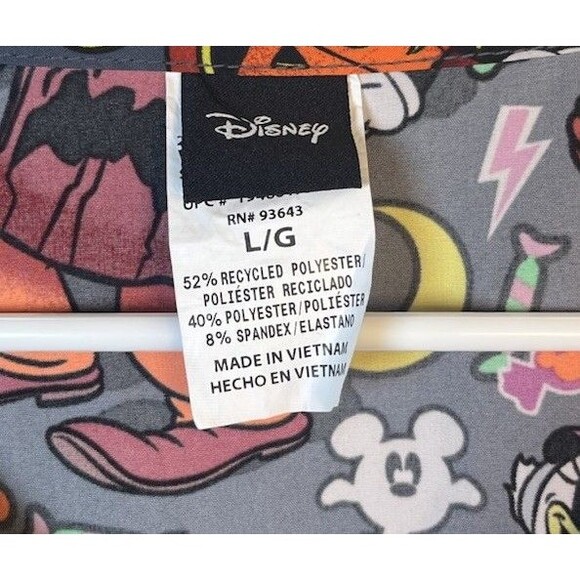 Disney Halloween Spooky Pumpkins Mickey & Minnie Squad Nurse Doctor Scrub Sz L - Picture 7 of 11